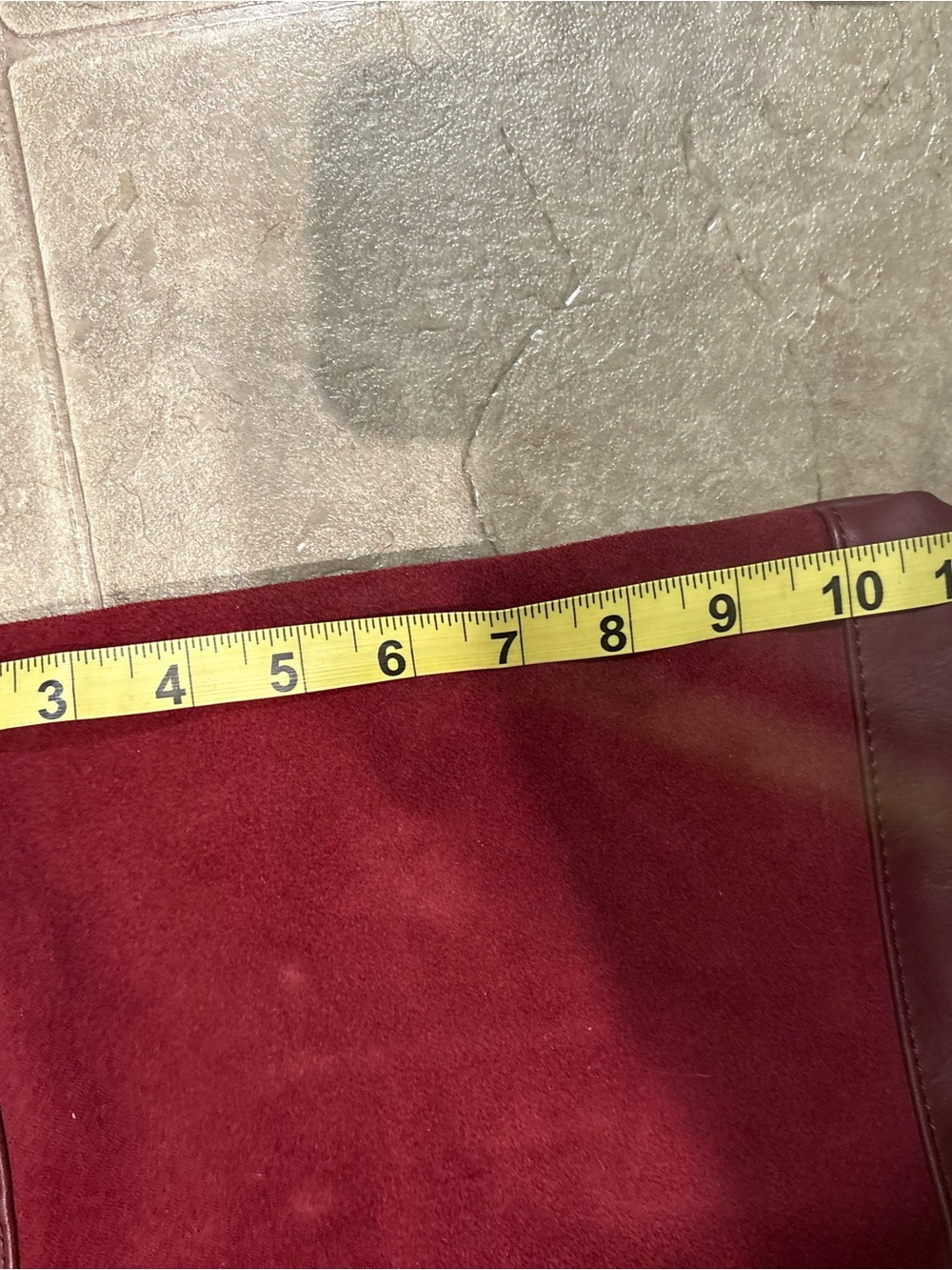 Burgundy Fold-Over Clutch - Picture 6 of 8